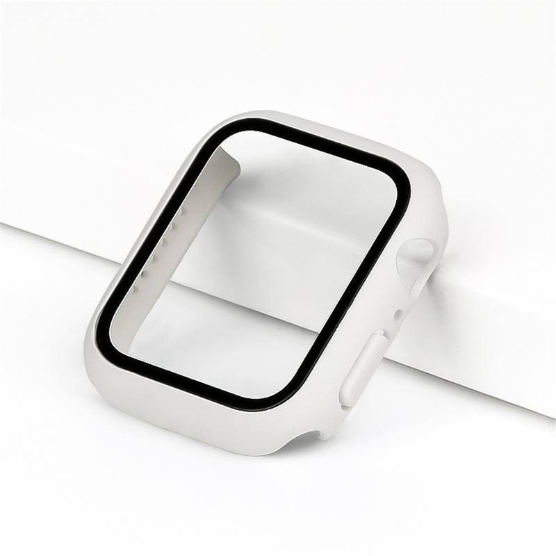 Bumper Tempered Glass + Cover Untuk Apple Watch Seri 8 7 41mm 45mm 6 5 4 SE 3 2 1 38 40 42 44mm