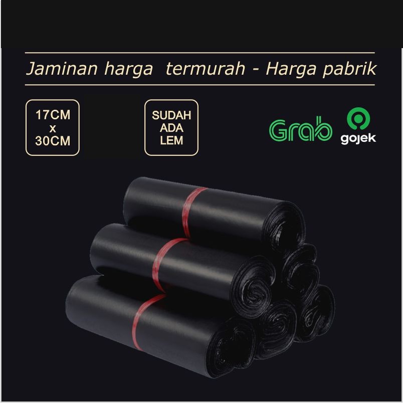 

POLYMAILER 17x30 CM HITAM GLOSSY EKONOMIS PLASTIK POLYMAILER BLACK ONLINE SHOP
