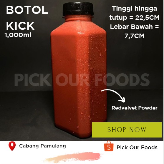 Botol Plastik 1000ml / Botol Kick / Botol Minuman / Botol Jus / Pet