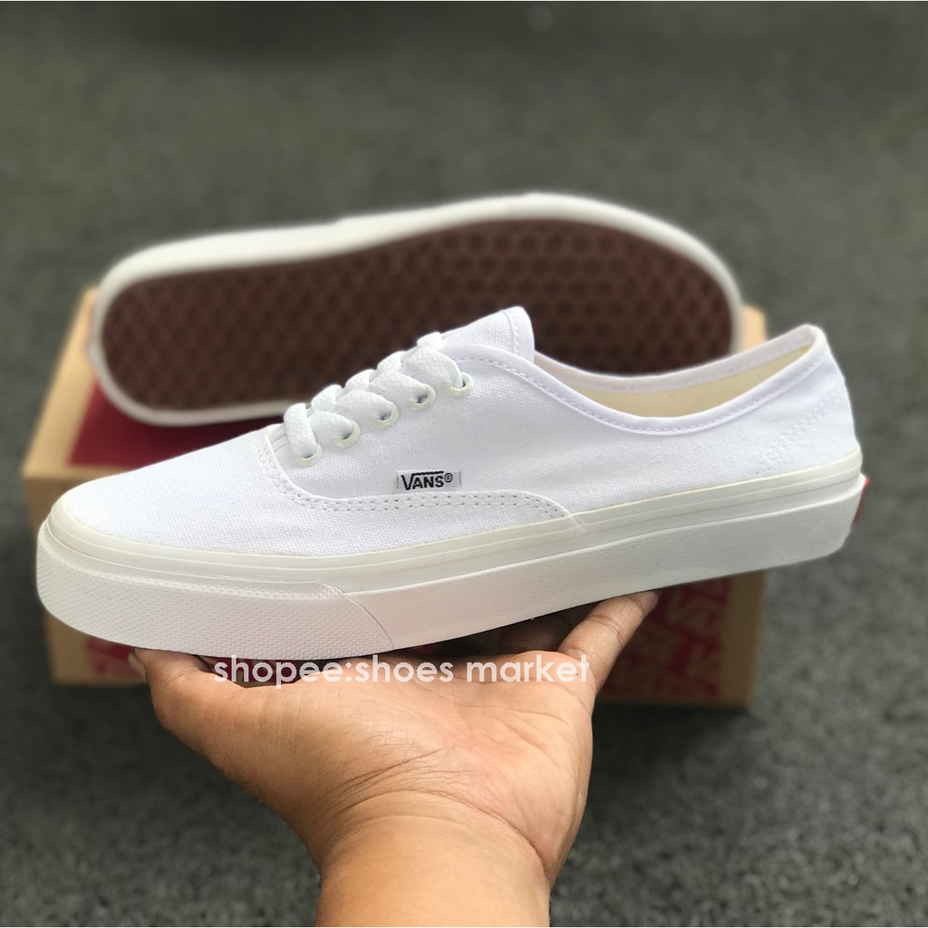 Sepatu Vans Authentic Full White Sneakers Tali