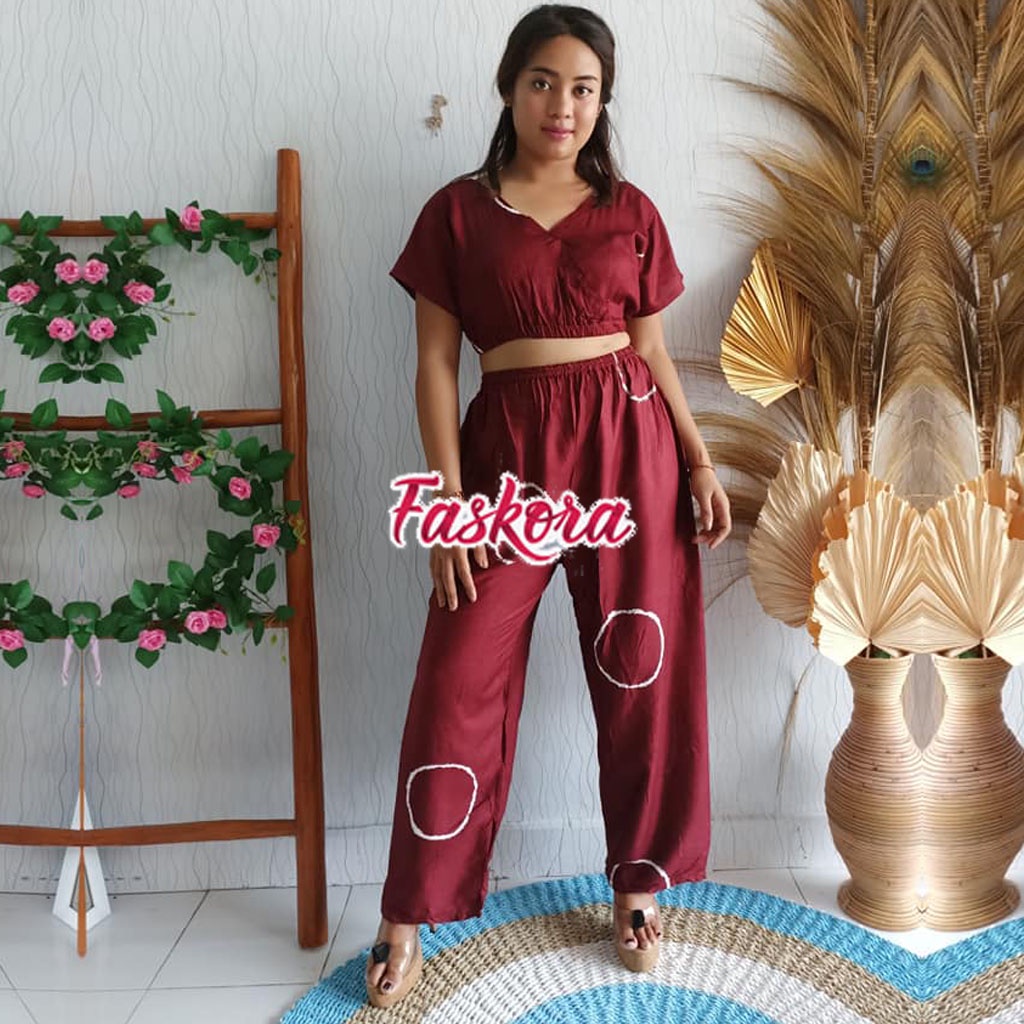 Atasan Crop Wanita Lengan Pendek / One Set Crop Tie dye Wanita / Setelan Crop Tie dye Pendek