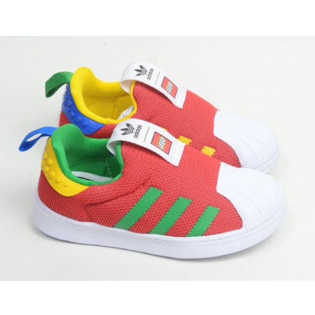 (ORIGINAL) ADIDAS SUPERSTAR 360 X LEGO RED COLOR SEPATU ANAK LUCU BRANDED MURAH ADIDAS ANAK ORIGINAL