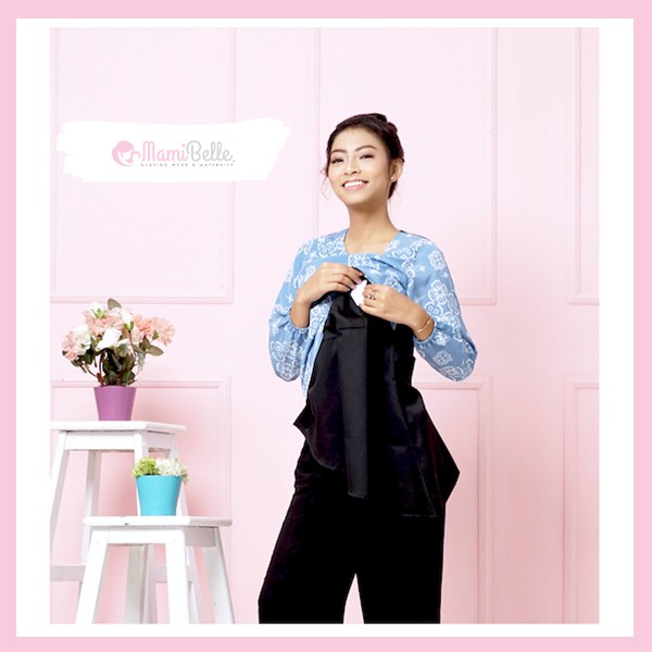 

Mamibelle Wimala Blouse Layer Menyusui & Hamil Nursing Wear Black Premium