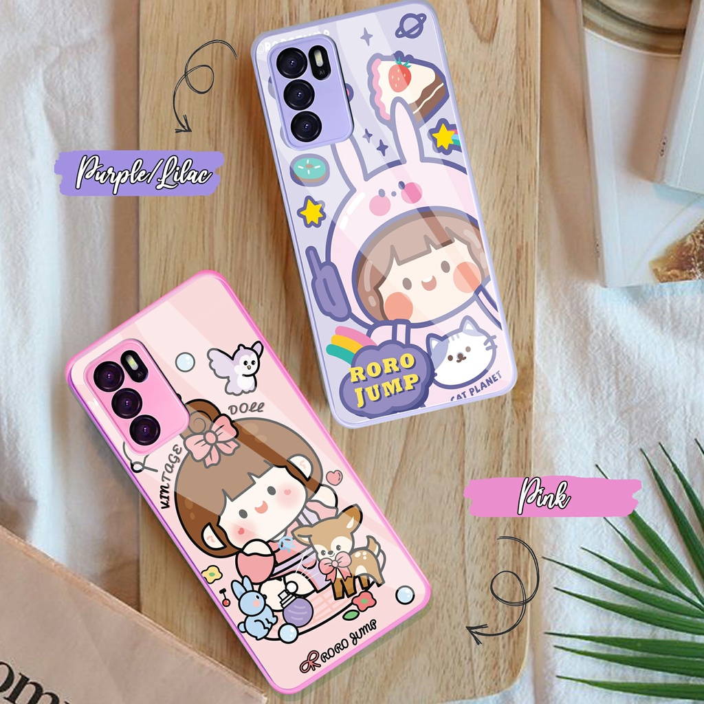Soft Case Kaca Macaron Purple Pink [M14] For VIVO Y20 Y12S  Case Oppo Y12 Y15 Y17  Softcase VIVO Kes