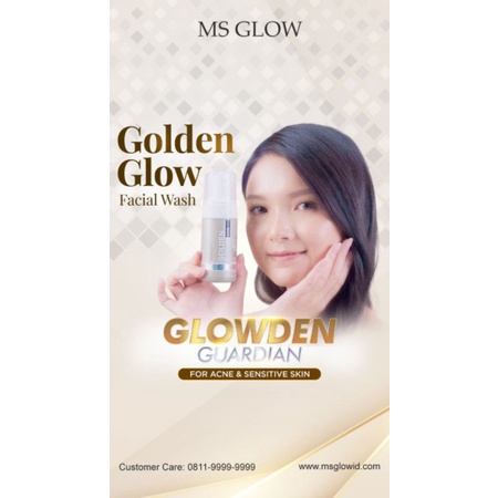 Golden Glow Facial wash MS Glow Original cuci muka khusus kulit berjerawat bisa cod