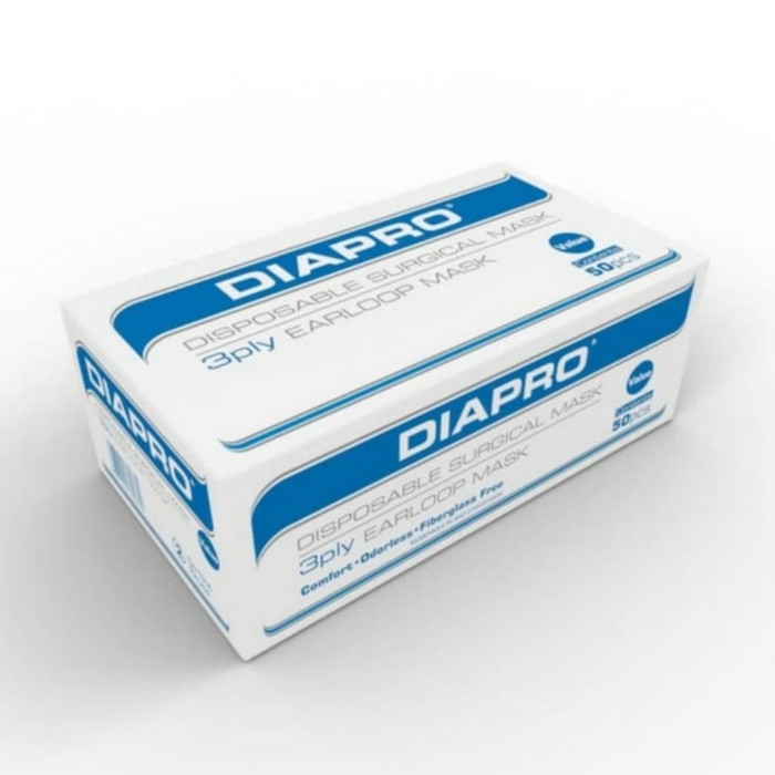 DIAPRO Disposable Surgical Mask 3Ply isi 50pcs Earloop Masker Medis
