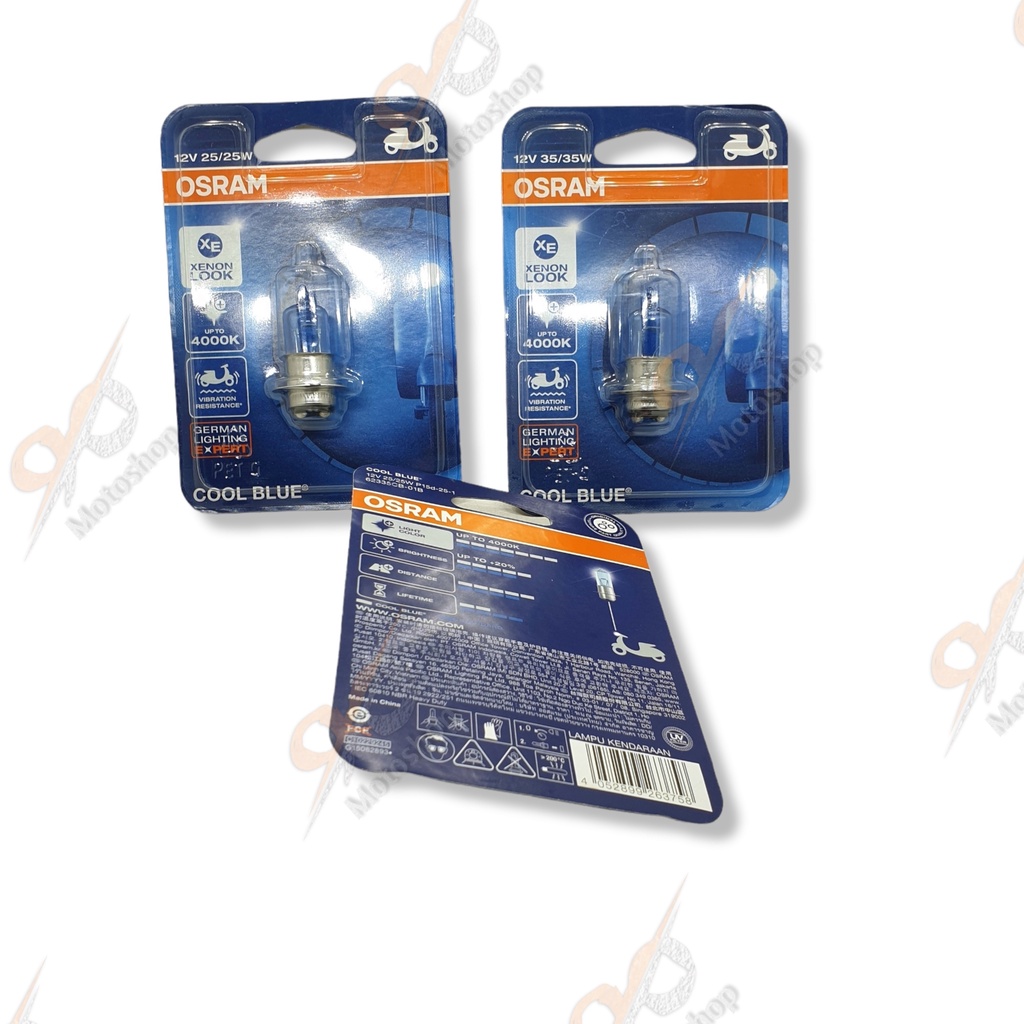 Osram Cool Blue H6 Kaki-1 Lampu Depan Halogen Motor Bebek Matic Honda Yamaha Suzuki