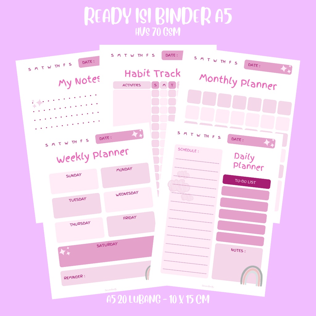 

Daily Planner Basic Memo Agenda Check List Notes Monthly Planner [10 Lembar] by Taevantae95 - PINK VER. 2