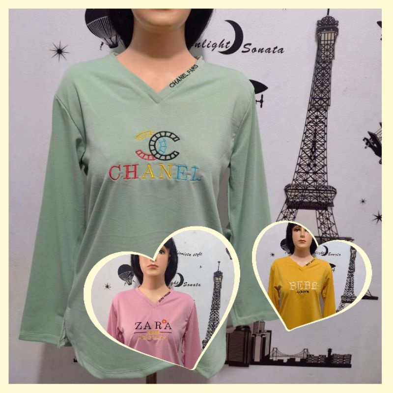 atasan lengan panjang / atasan standar lengan panjang wanita/ atasan baby tery