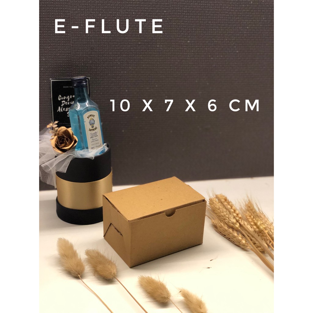 Box Kardus E-Flute Coklat Untuk Packaging Olshop Sovenir Baju Kado Hampers Jam Tangan 10x7x6 CM