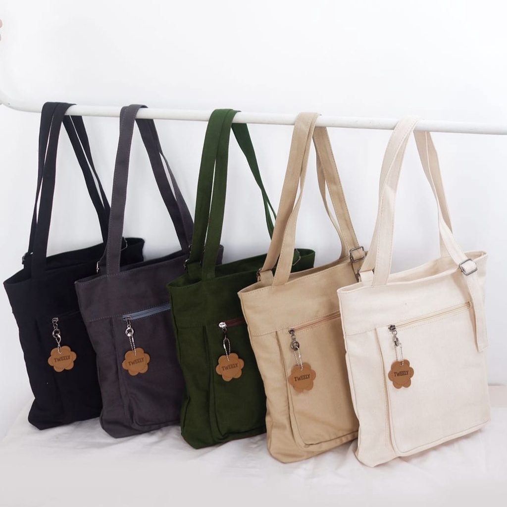 Lala Canvas Totebag - Tweelyforbag - Tas Totebag Wanita - Tas Wanita