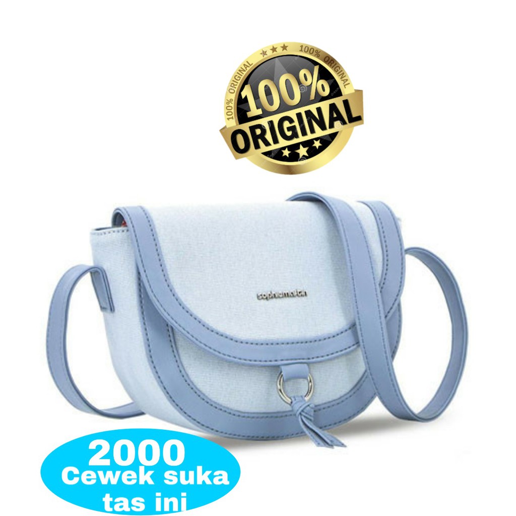 (HANYA DI SHOPEE)TAS SELEMPANG WANITA ORIGINAL SOPHIE MARTIN PARIS REMAJA CECILY BLUE TERLARIS