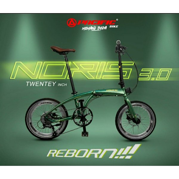Sepeda Lipat Pacific Noris 3.0 Reborn 20 Inch Green Bicycle Empire