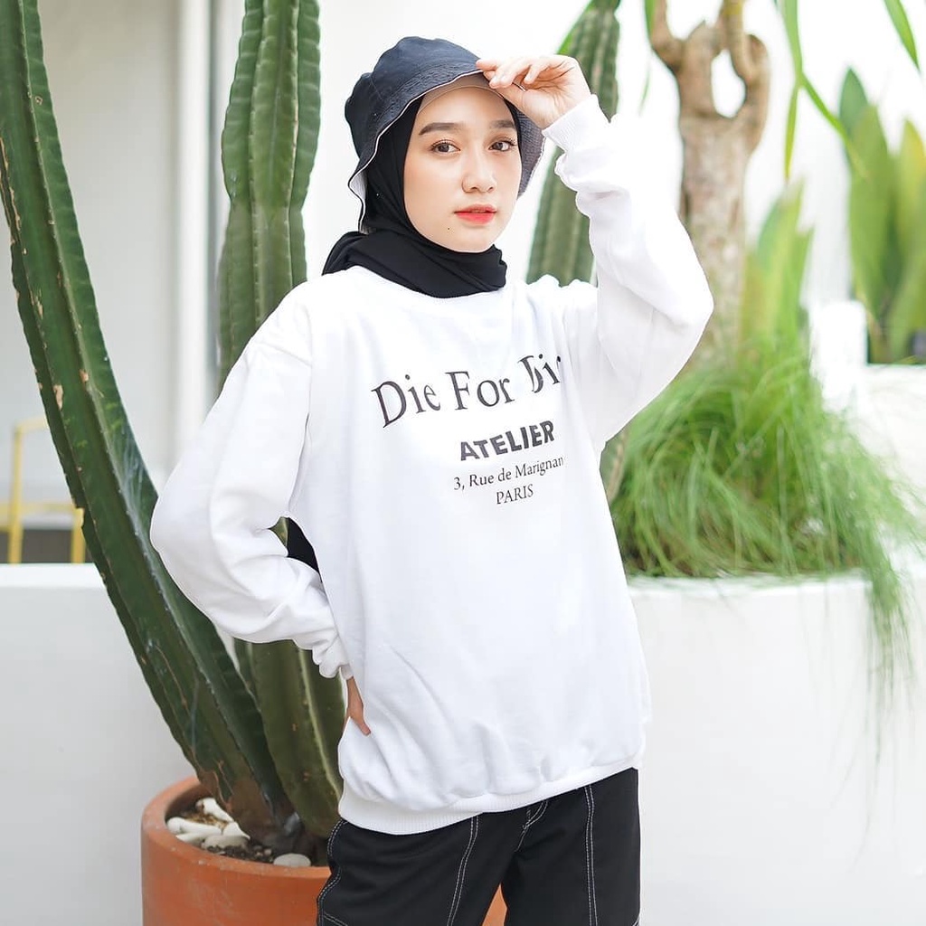 COD DIE FOR DIOR SWEATER CEWE COWO (CS) - SWEATER CROOPE OBLONG WANITA Sweater Wanita Kekinian