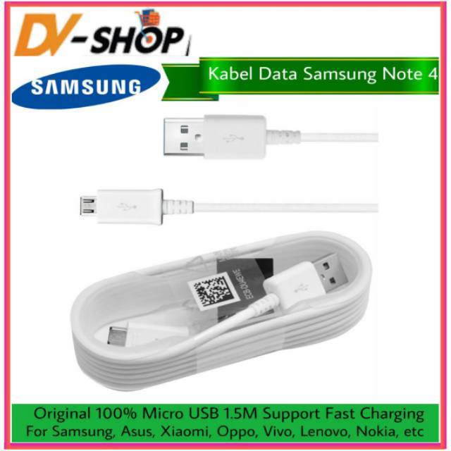 Kabel Data Samsung Micro USB Original 1.5m Fast Charging Samsung Galaxy Note 4 / S6 / Note 5 / S7