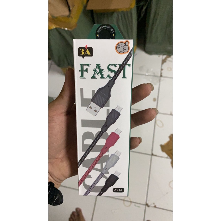 Kabel fast charge bahan kain kualitas bagus 3amp