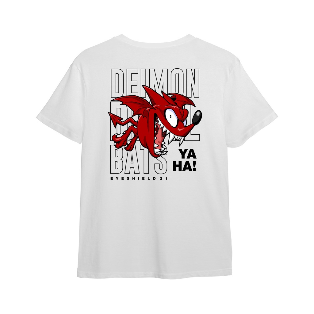 Nirvash Kaos Baju Distro Pria White Combad 24 S Fit Size M L XL Motif DEMON DEVIL BATS