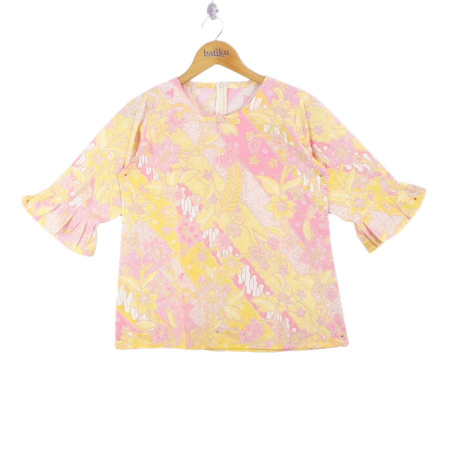 Atasan Batik Lengan 3/4 Kalyn Pink Yellow WU