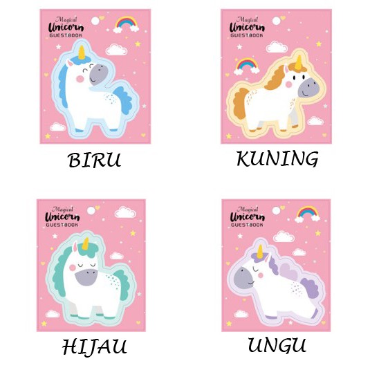 CATTY STICKY NOTE UNICORN - STICKY NOTE KUDA PONI - MEMO MINI UNICORN - MEMO-6