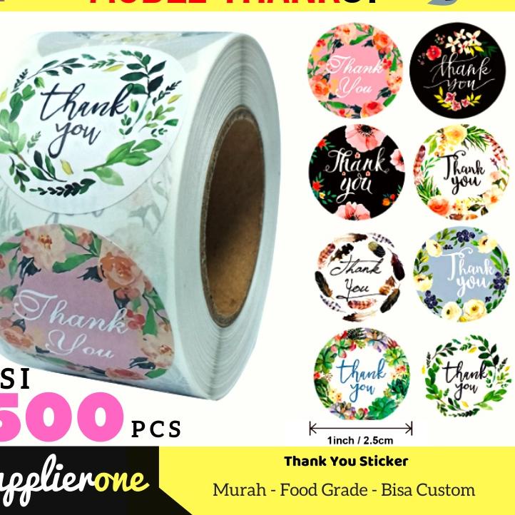

Ready EJHQA Thank You Sticker isi 500 pcs / Sticker Terima Kasih / Sticker Makanan 94 Big Sale