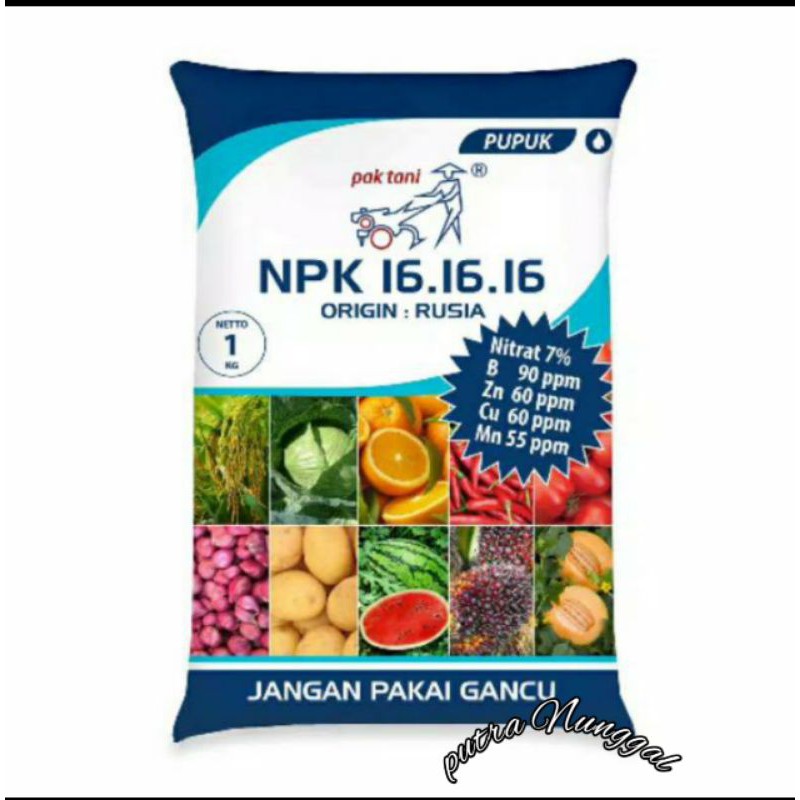 pupuk mutiara npk 16 16 16 cap pak tani (DAUN,BUNGA & BUAH) 16.16.16 RUSIA 1 kg