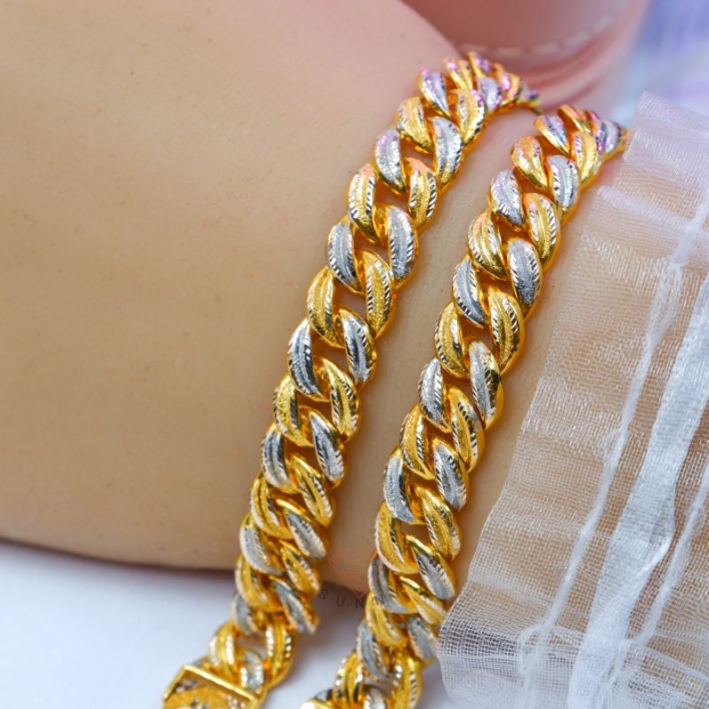 Gelang sisik naga rolex 375% 300% emas asli