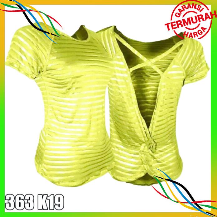 OLAHRAGA ATASAN BAJU SENAM SIXPACK TAMPAK BELAKANG 363 K19 KUNING BAYAR COD