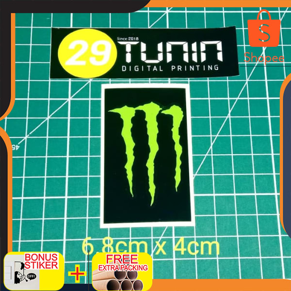 Cutting Sticker Visor Helm Monster Energy 2 warna Keren