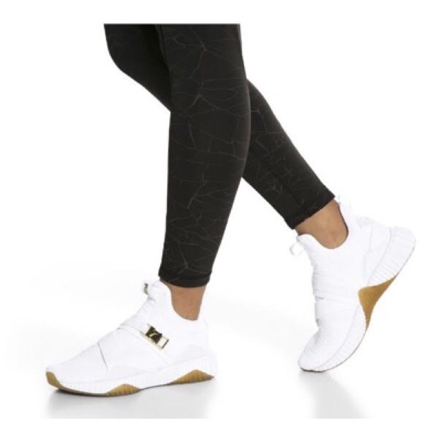 puma defy mid varsity white