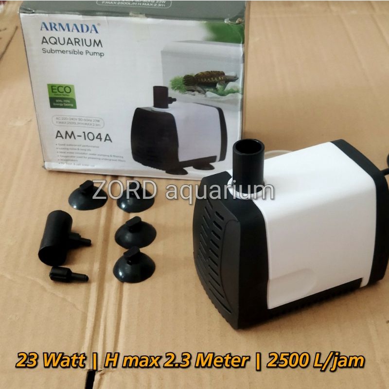 ARMADA AM-104A - Pompa Celup Kolam Aquarium Hidroponik 23 watt H max 2.3 meter