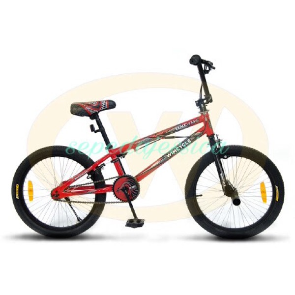Sepeda BMX 20 Wimcycle Freestyle Blade Snake Merah Free Style Rotor