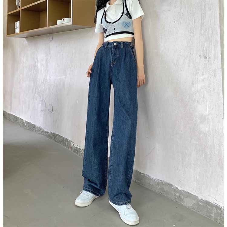 Celana Jeans Wanita Kekinian Boyfriend Jeans Kulot Loose Highwaist Celana Panjang