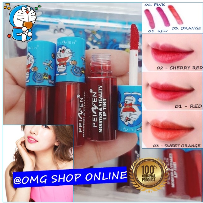 Liptint Korea Doraemon - Peiyen Liptint Doraemon Kartun Jepang / Lip Tint Original Lipstik Lipcream / Pemerah Bibir Pink Pelembab Bibir / Liptin Pelengkap Lipbalm Karakter Makeup Wanita / Liptint Anak Sekolah Liptint Tahan Lama Anti Air Waterproof