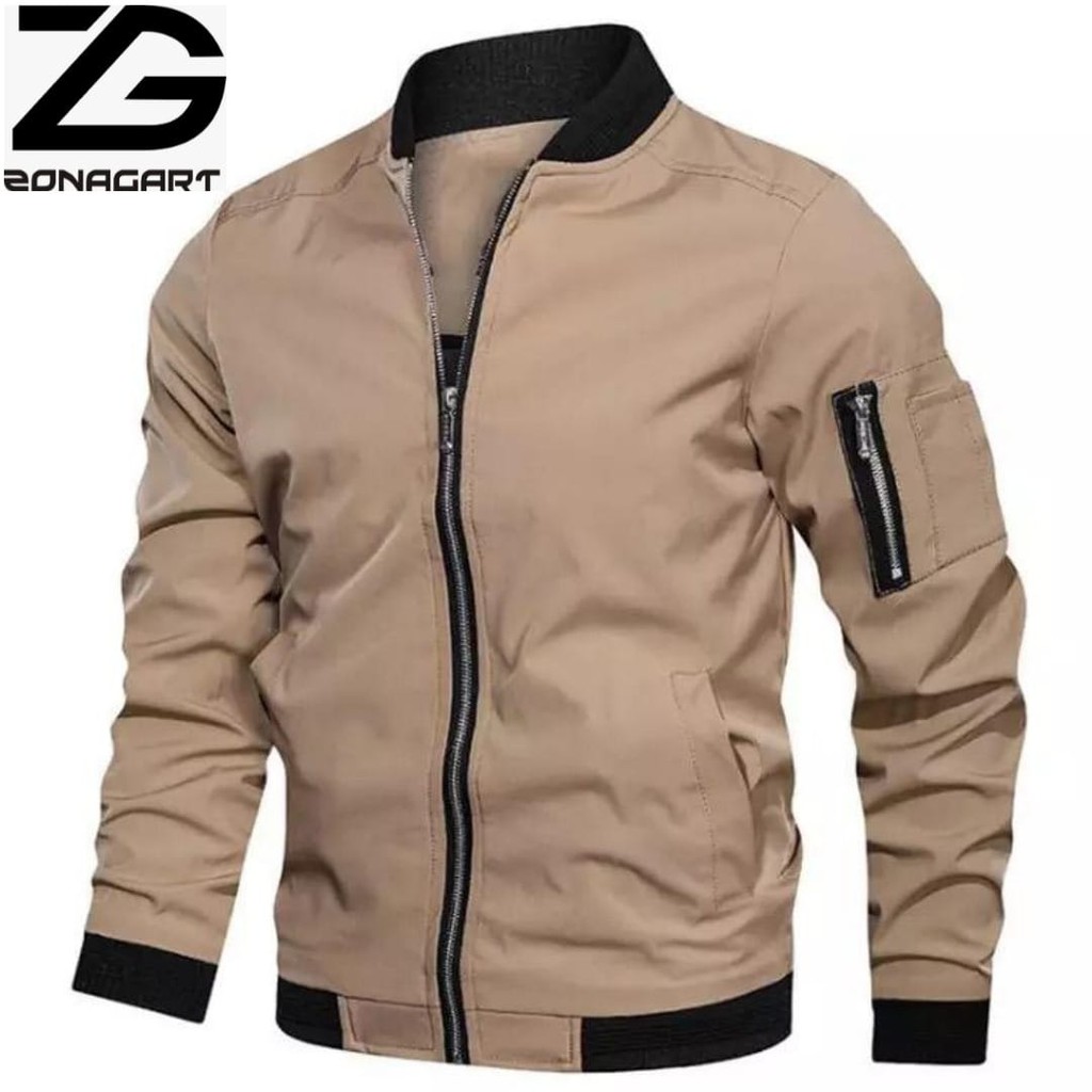 Jaket Polos/ Jaket Bomber pria/ Jaket Casual seragam/ Jaket Bisbol