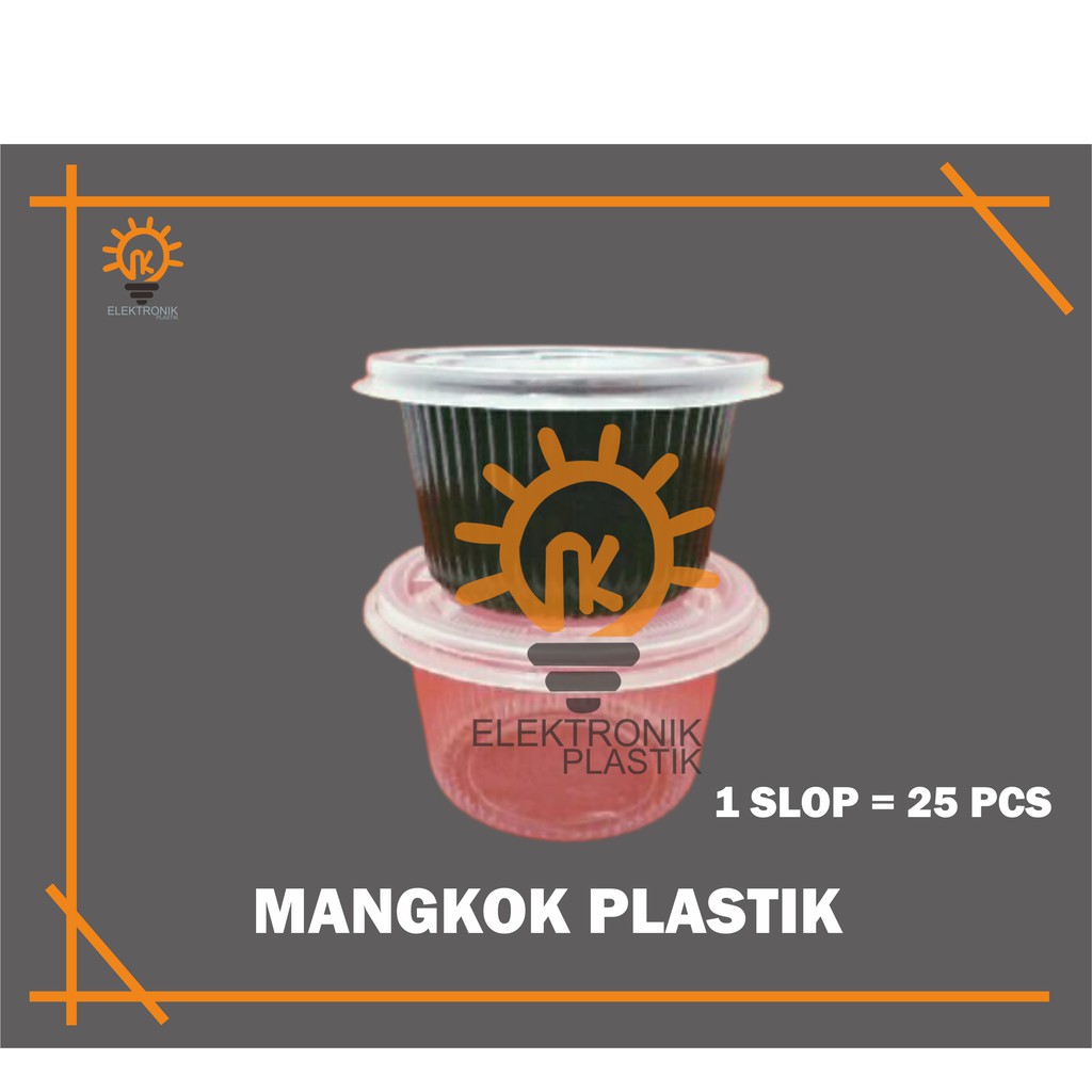 Mangkok Plastik + Tutup / Mangkok Es Kepal / Mangkok Hitam+Transparan Garis 500 ml / Ulir 300 ml