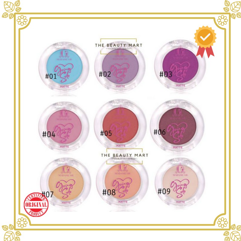 Madame Gie Going Solo Matte Pressed Eyeshadow - MakeUp