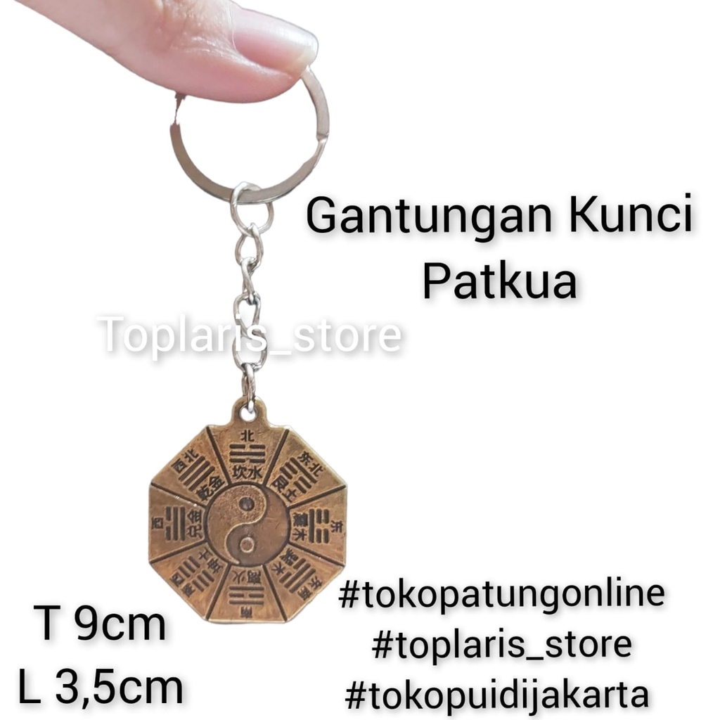 Gantungan Kunci Patkua Yin Yang Kuningan