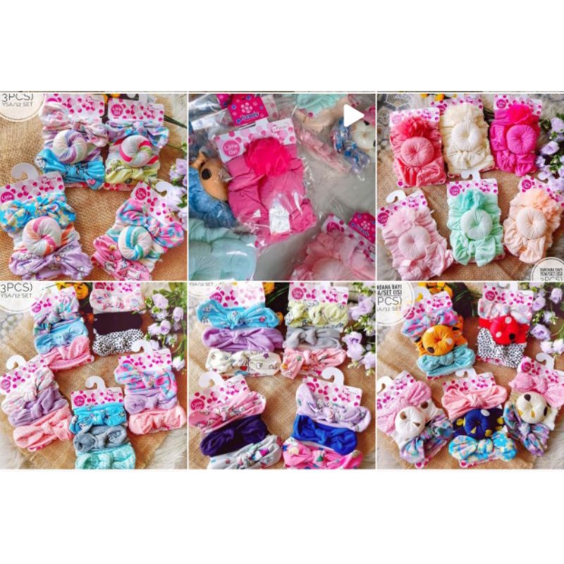 Turban Anak Bandana baby motif import Headband (1 set isi 3pcs)