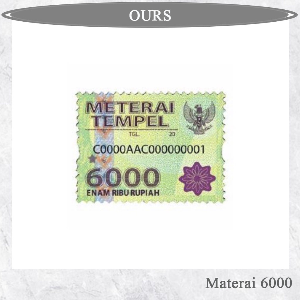 MATERAI 6000 READY STOK BELI MATERAI POS 6.000