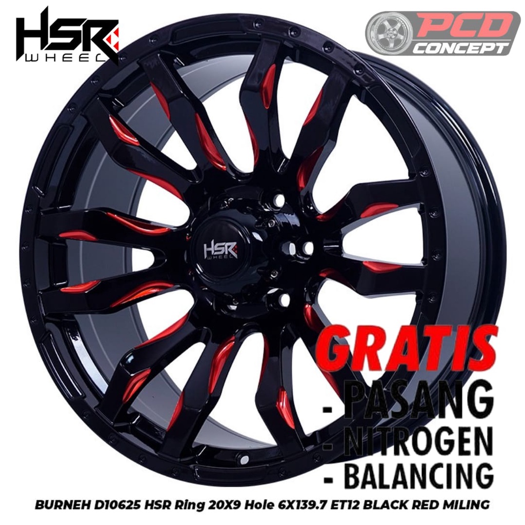 PAKET VELG BAN MOBIL R20 HSR BURNEH R20 BUAT PAJERO FORTUNER + BAN ACC IOTAST68 275/55 R20 RADIAL