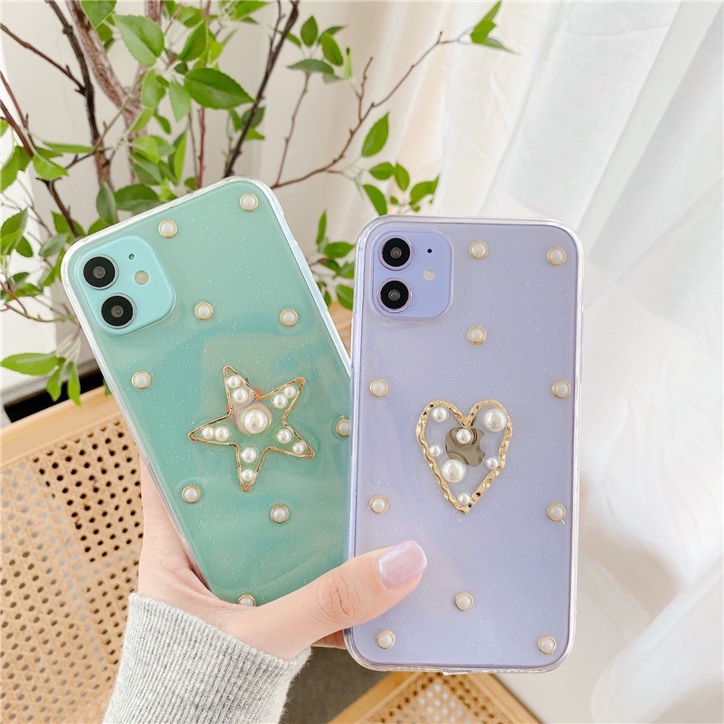 STAR / LOVE PEARL CASE IPHONE OPPO Reno 4 5 4f 5f Samsung A51 a52 a32 a72 M02 A02 A02 Xiaomi 11 9 8