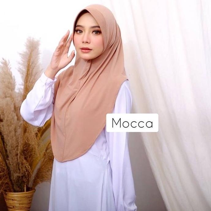 BJN.02Jl22н– Hijab Instan Rabiah Bahan Jersey Motif Polos - Jilbab Polos Simpel Daily Use - Khimar P