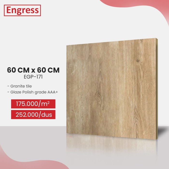 Granite Tile Corak Kayu Engress Glazed Polish 60X60 EGP 171