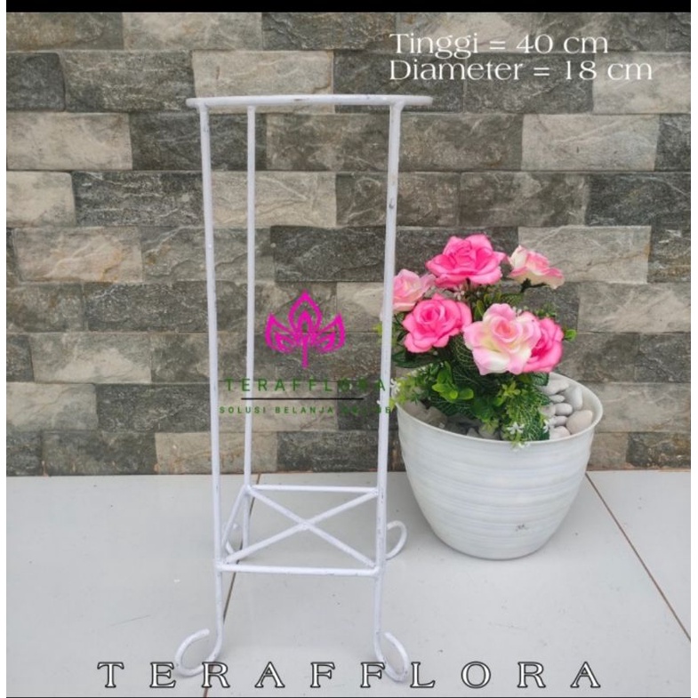STANDING RAK POT TUNGGAL BESI HIAS TANAMAN/RAK POT BUNGA BESI