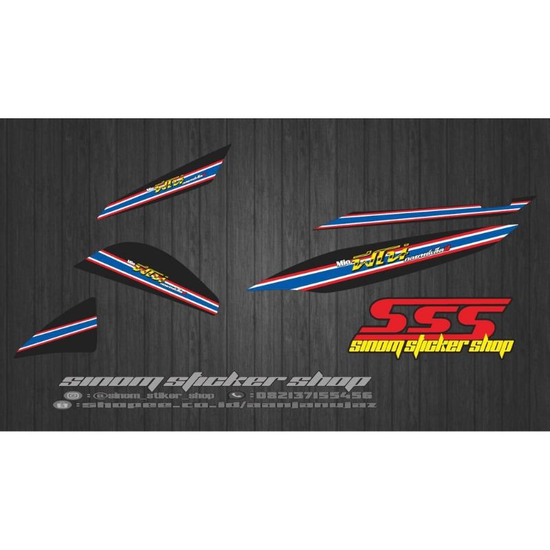 STRIPING VARIASI MIO J/MIO GT TAHUN 2013-2015 MOTIF FLAG THAILAND