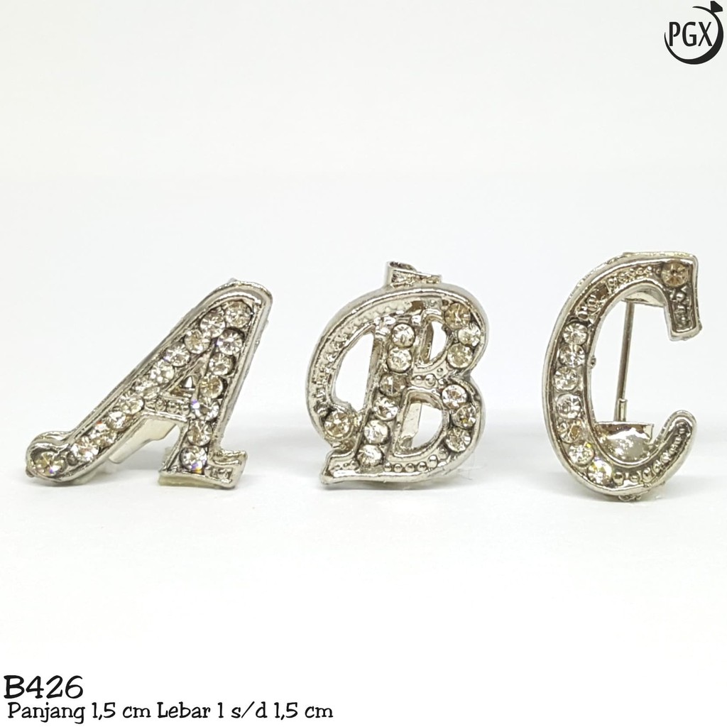 Bros Huruf Inisial Nama Aksesoris Hijab Jilbab - B426