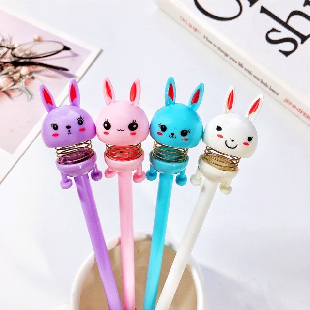 PULPEN GEL MOTIF PER KELINCI LUCU IMUT / PULPEN SPRING DOLL KARAKTER