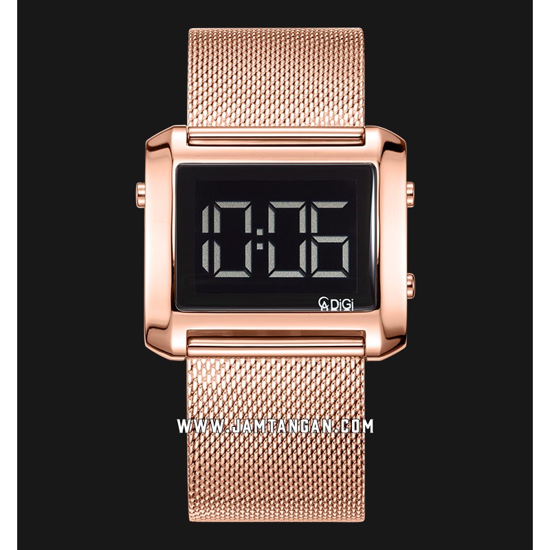 Alexandre Christie AC 9230 LH BRGBA Digital Black Dial Rose Gold Stainless Steel Strap