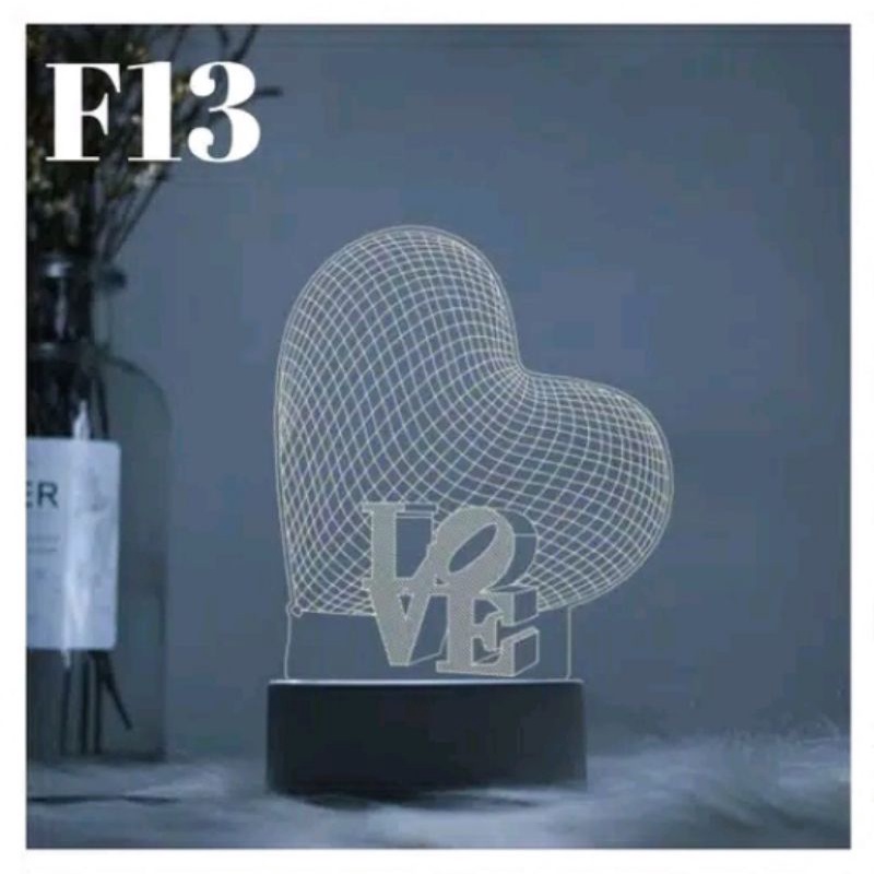 LAMPU HIAS 3D LOVE HEART