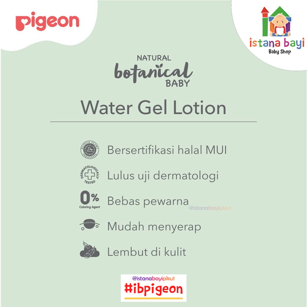 Pigeon Natural Botanical Baby Water Gel Lotion 240ml /Baby lotion/Hand body Lotion anak